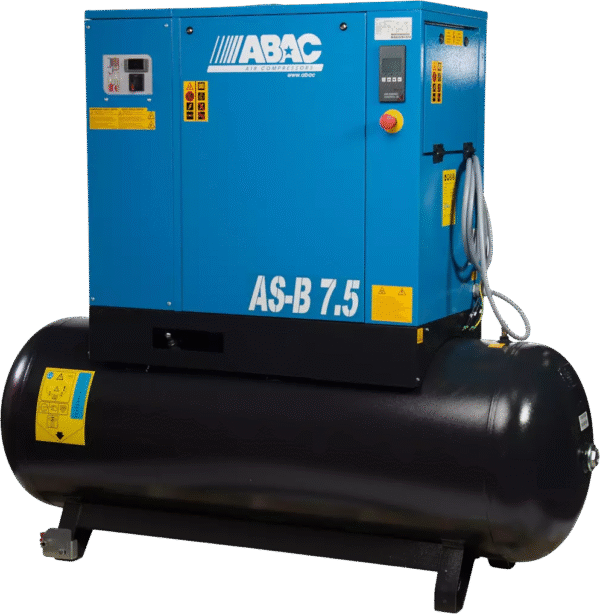 ABAC AS-B Rotary Screw Air Compressor w/ Dryer 150PSI 7.5HP 71 Gal. Single Phase 230V New
