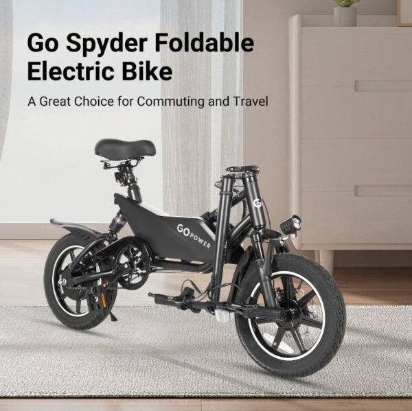 GoPowerBike B555 GoSpyder Mini Electric Bike 350W 30 Mile Range 16 MPH New - Image 3