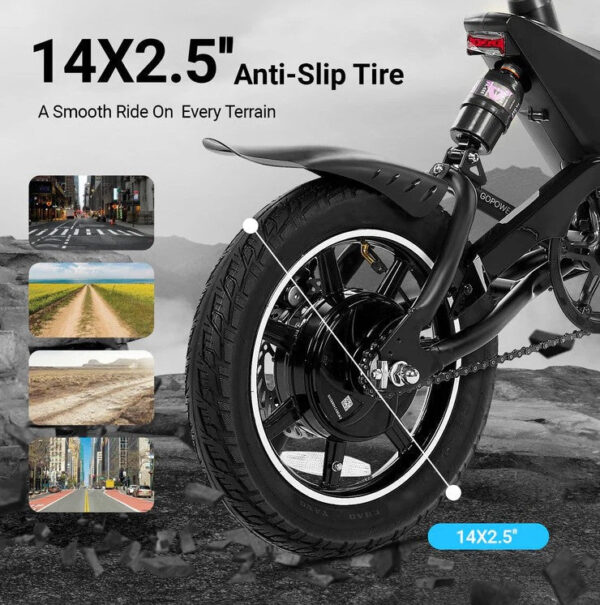 GoPowerBike B555 GoSpyder Mini Electric Bike 350W 30 Mile Range 16 MPH New - Image 5