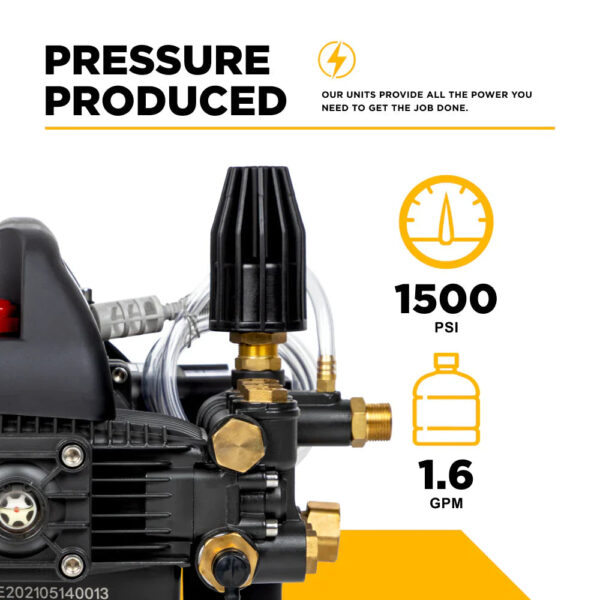 BE Electric Pressure Washer 1500 PSI 1.6 GPM 1.5 HP 120V New - Image 3