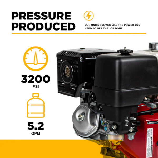 BE Pressure Washer Truck Mount Cold Water 3,200 PSI 5.2 GPM Honda GX390 Engine New - Image 3
