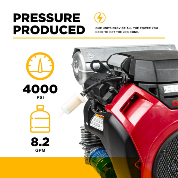 BE Pressure Washer Truck Mount Cold Water 4,000 PSI 8.2 GPM Honda GX690 Engine Electric Start New - Image 3