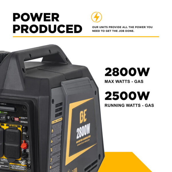 BE 2500W/2800W Inverter Generator Gas Powerease Engine Recoil Start New - Image 2