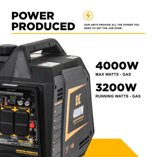 BE 3200W/4000W Inverter Generator Gas Powerease Engine Recoil Start New - Image 2