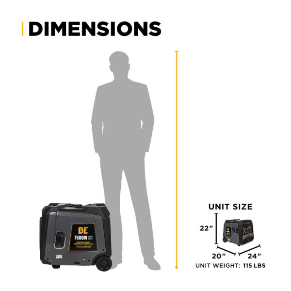 BE 6000W/7500W Digital Inverter Generator Dual-Fuel Gas Propane Powerease Engine Electric Start New - Image 7