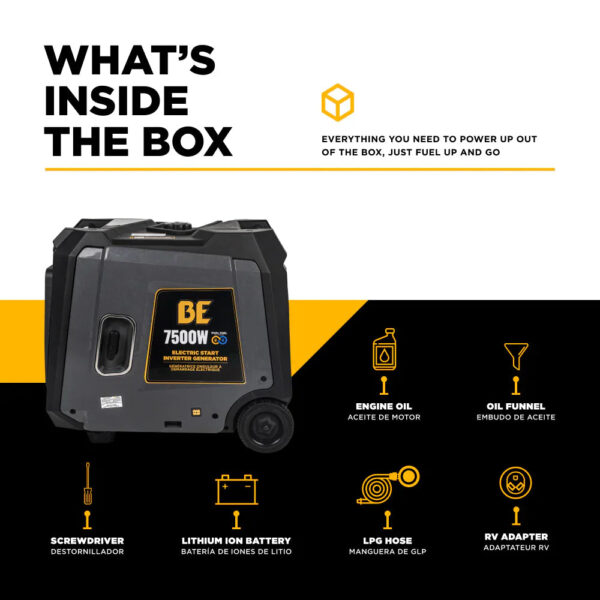 BE 6000W/7500W Digital Inverter Generator Dual-Fuel Gas Propane Powerease Engine Electric Start New - Image 8