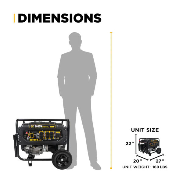 BE 6300W/9000W Generator Gas Powerease Engine Electric Start CO Detect 120/240V New - Image 8