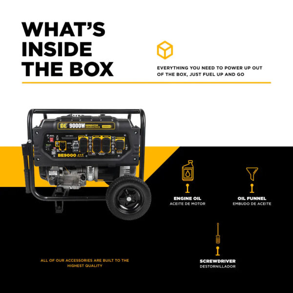 BE 6300W/9000W Generator Gas Powerease Engine Electric Start CO Detect 120/240V New - Image 3