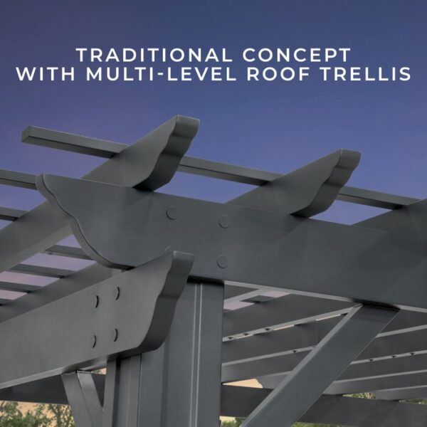 Backyard Discovery Traditional Steel Pergola 16' x 12' - Image 12