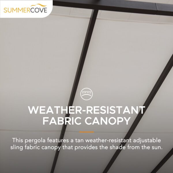 Sunjoy Outdoor Patio 10x10 Modern Metal Frame Pergola Kit with White Adjustable Canopy - Image 11