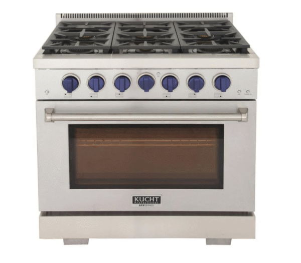 Kucht KFX360 36" Professional Gas Range with 6 Sealed Burners and Convection Oven with NG & LP Options New - Image 8