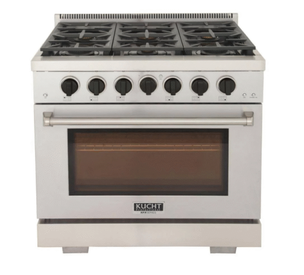 Kucht KFX360 36" Professional Gas Range with 6 Sealed Burners and Convection Oven with NG & LP Options New - Image 9