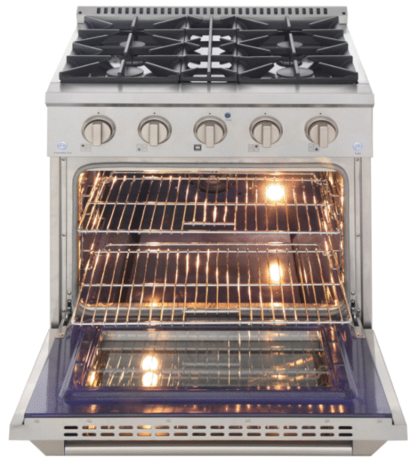 Kucht KNG301 30" Professional Gas Range with 4 Sealed Burners and Convection Oven with NG & LP Options New - Image 4
