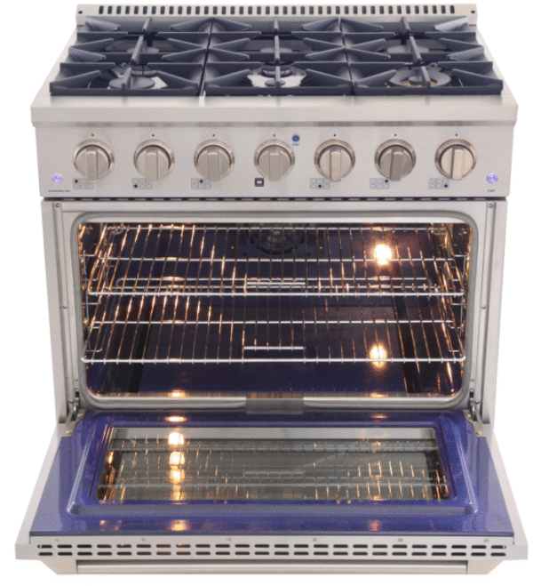 Kucht KNG361 36" Professional Gas Range with 6 Sealed Burners and Convection Oven with NG & LP Options New - Image 7