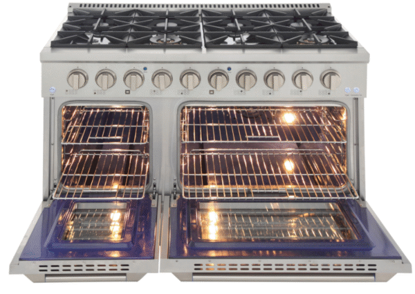 Kucht KNG481 48" Professional Gas Range with 8 Sealed Burners and Convection Oven with NG & LP Options New - Image 3