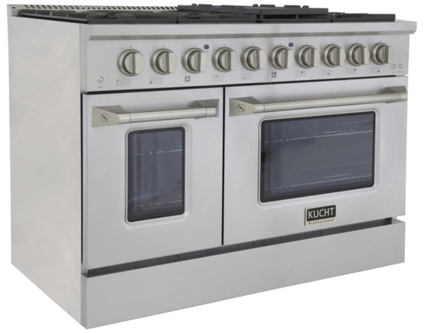 Kucht KNG481 48" Professional Gas Range with 8 Sealed Burners and Convection Oven with NG & LP Options New - Image 4