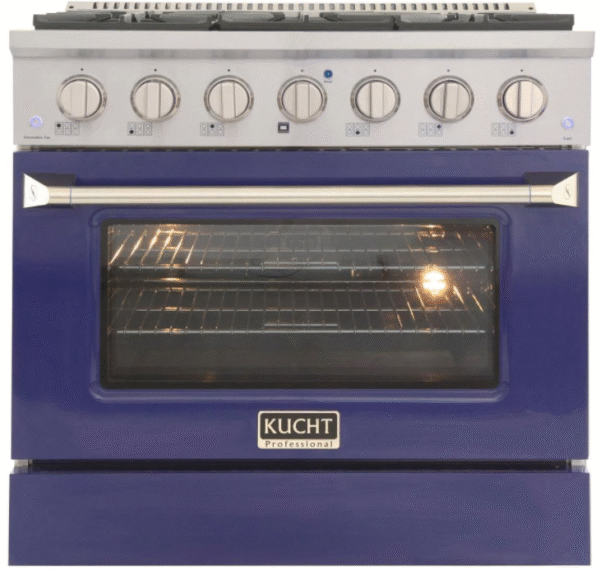 Kucht KNG361 36" Professional Gas Range with 6 Sealed Burners and Convection Oven with NG & LP Options New - Image 4