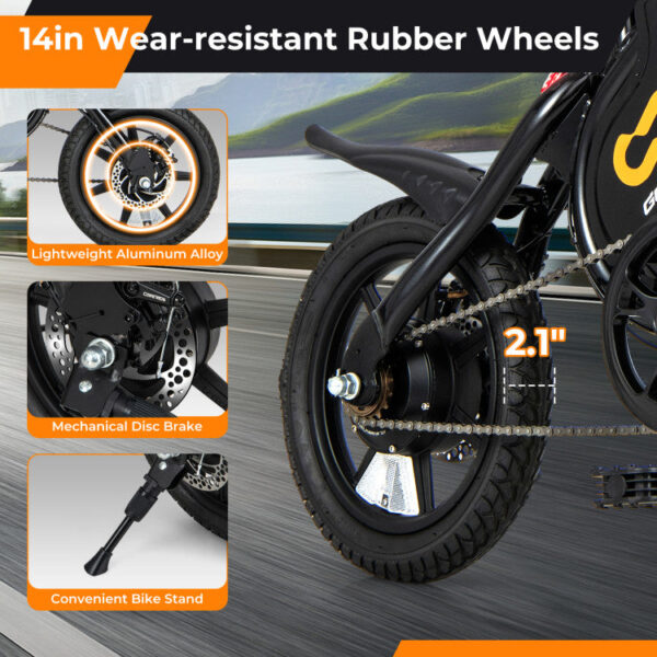 Costway Folding Electric Bike 350W 36V 15 MPH 20 Mile Range New - Image 7