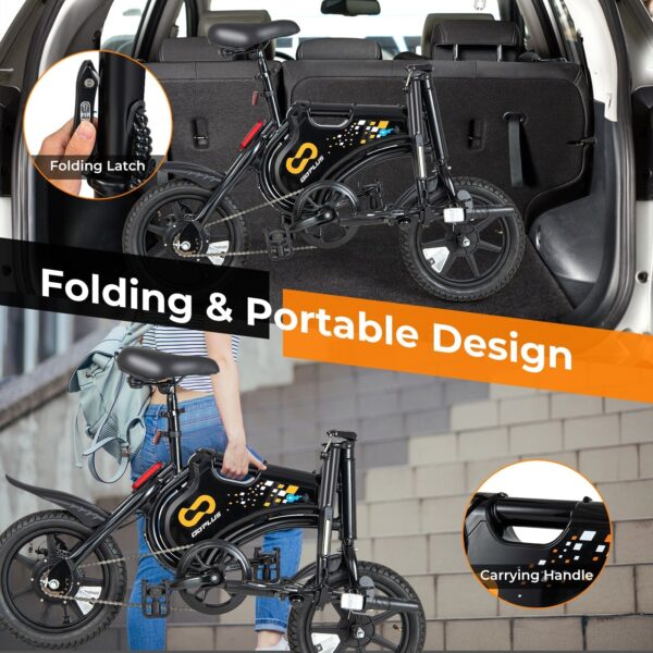 Costway Folding Electric Bike 350W 36V 15 MPH 20 Mile Range New - Image 6