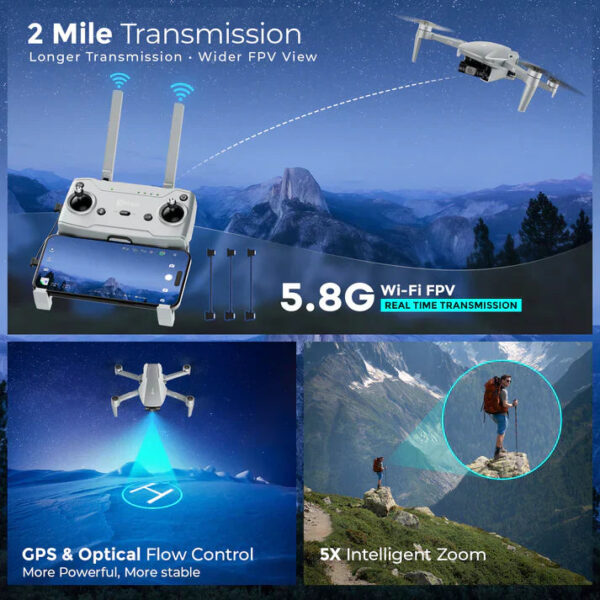 Contixo F36 FPV Drone Foldable with 4K HD Camera 3-Axis Gimbal GPS Control New - Image 8