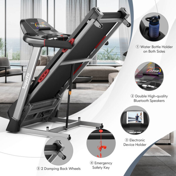 Costway Folding Treadmill 4.75 HP with Auto Incline and 20 Preset Programs New - Image 2