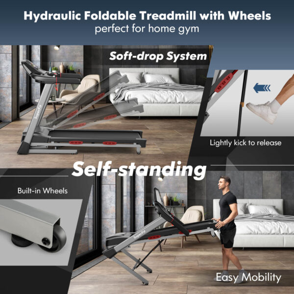 Costway Folding Treadmill 4.75 HP with Auto Incline and 20 Preset Programs New - Image 6