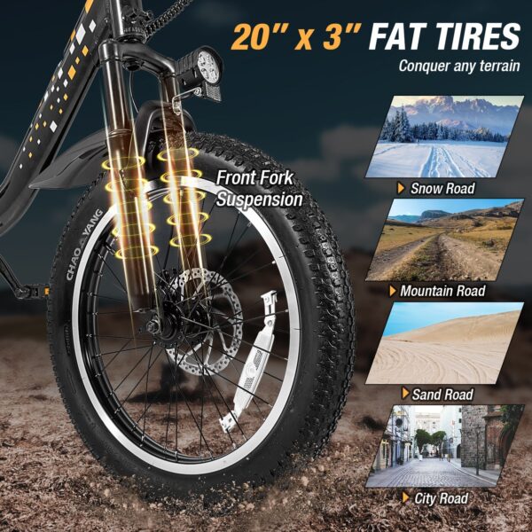 Costway Folding Electric Bike with 20" Fat Tires 750W 30 MPH 44 Mile Range New - Image 7