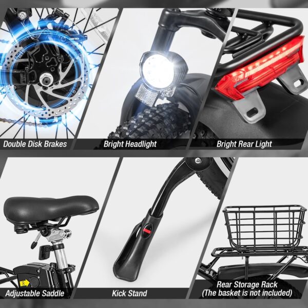 Costway Folding Electric Bike with 20" Fat Tires 750W 30 MPH 44 Mile Range New - Image 8