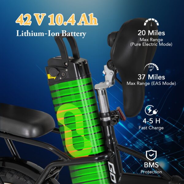 Costway Folding Electric Bike with Dual Disc Brakes 500W 20 MPH 37 Mile Range New - Image 4