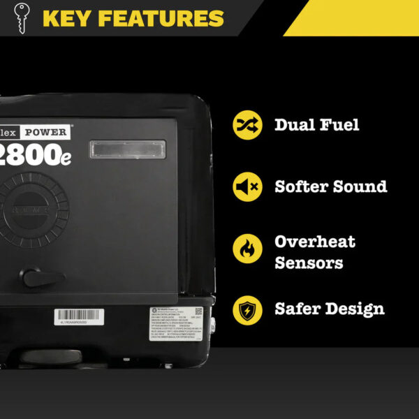 RVMP Flex Power 2800e 2500W/2800W RV Generator Dual Fuel Gasoline Propane EFI New - Image 4