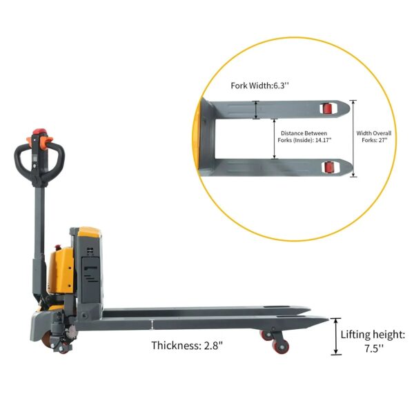 Apollolift A-1038 Pallet Truck Li-Ion Powered with 48" x 27" Forks 4400 Lbs New - Image 7