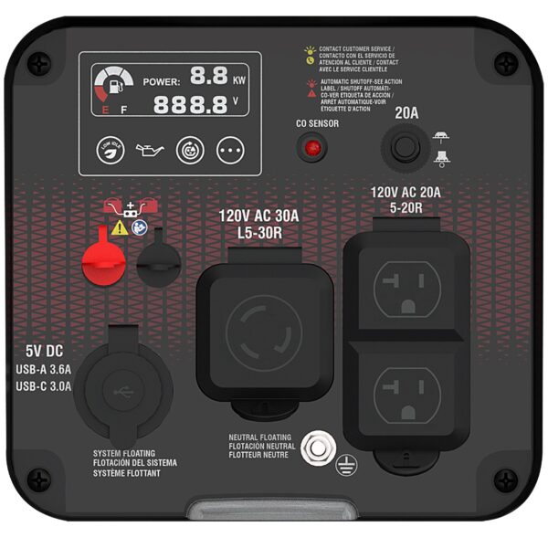 A-iPower GXS2301i 1800W/2300W Generator Gas Low THD Inverter CO Alert New - Image 5