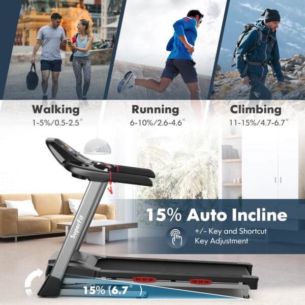 Costway Folding Treadmill 4.75 HP with Auto Incline and 20 Preset Programs New - Image 4