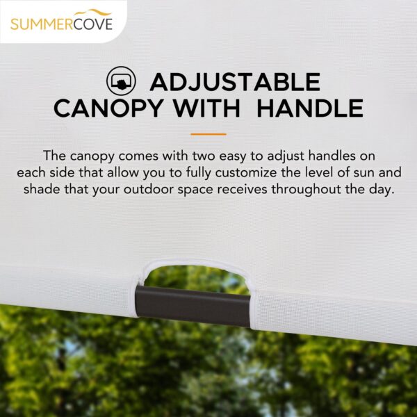 Sunjoy Outdoor Patio 10x10 Modern Metal Frame Pergola Kit with White Adjustable Canopy - Image 10