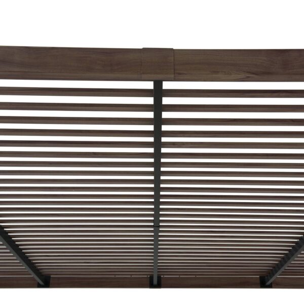 Sunjoy Outdoor Patio 10x12 Modern Black Metal Frame Pergola Kit with Nature Wood Grain Finish - Image 9