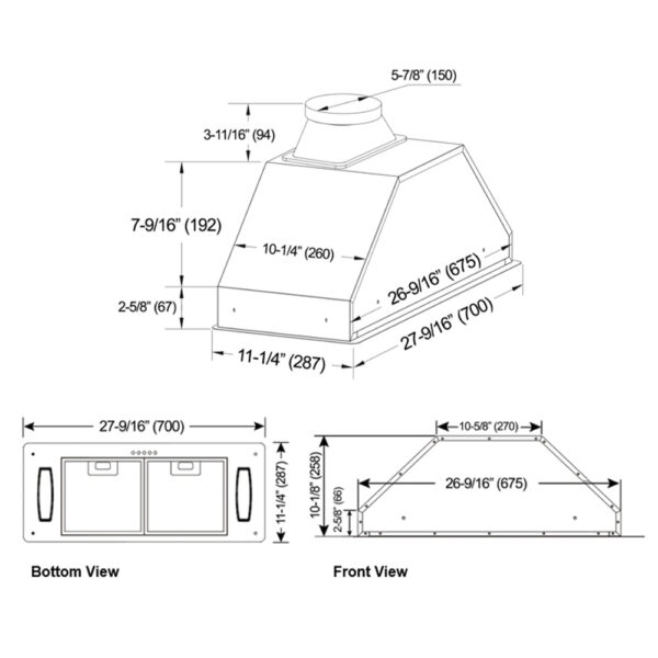 Kobe INX28 Brillia Range Hood Insert 30" 3-Speed 550 CFM New - Image 7