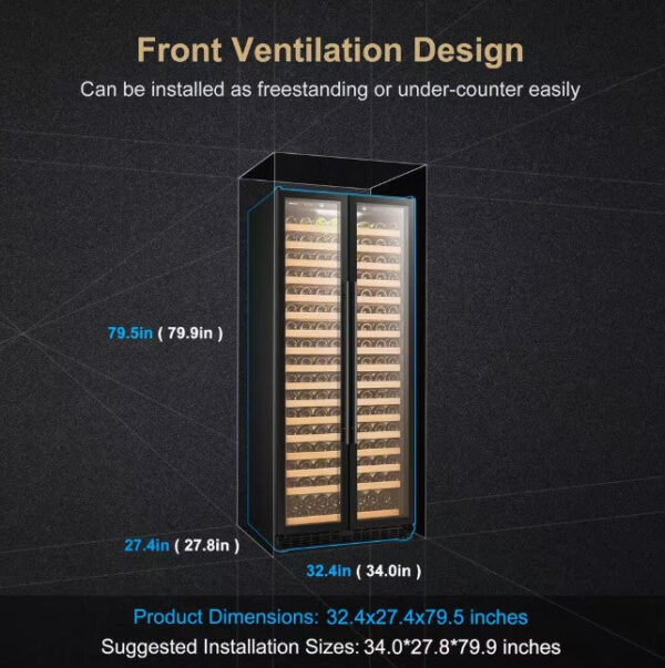 Lanbo LP328S Wine Refrigerator Single Zone 32" 257-Bottle 2-Door Design New - Image 5