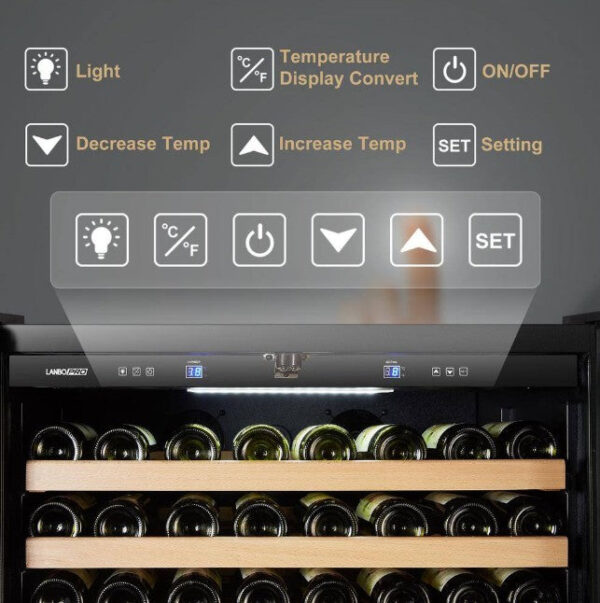 Lanbo LP328S Wine Refrigerator Single Zone 32" 257-Bottle 2-Door Design New - Image 10