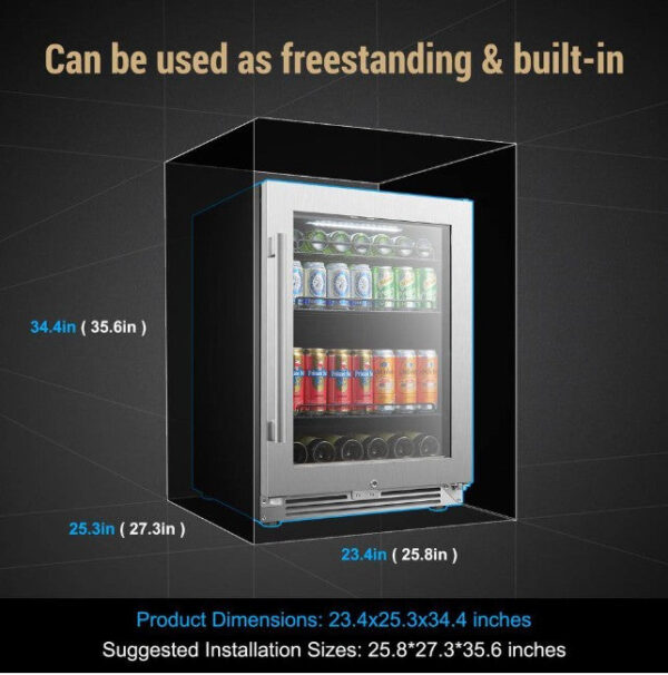 Lanbo LP54BC Beverage Refrigerator 24" 118-Cans 1-Door Design New - Image 9