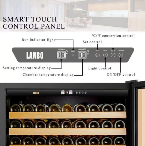 Lanbo LW321S Wine Refrigerator Single Zone 32" 289-Bottle 1-Door Design New - Image 2