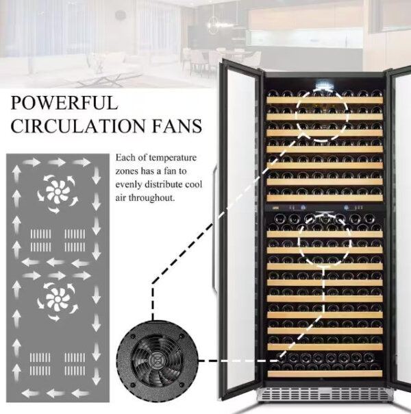 Lanbo LW328DD Wine Refrigerator Dual Zone 32" 255-Bottle 2-Door Design New - Image 7