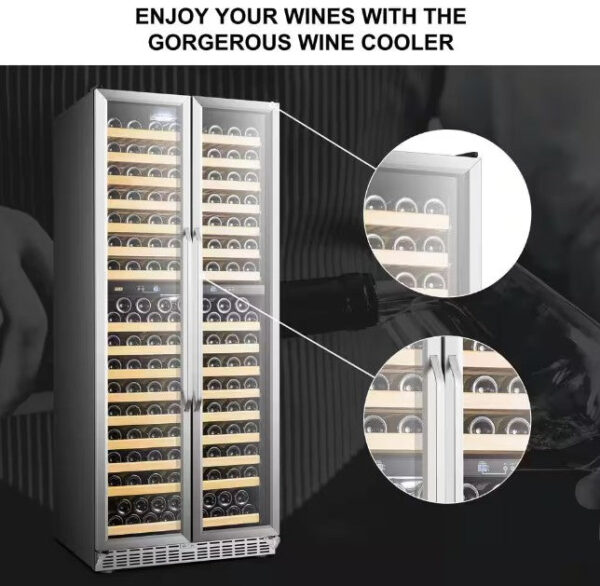 Lanbo LW328DD Wine Refrigerator Dual Zone 32" 255-Bottle 2-Door Design New - Image 9