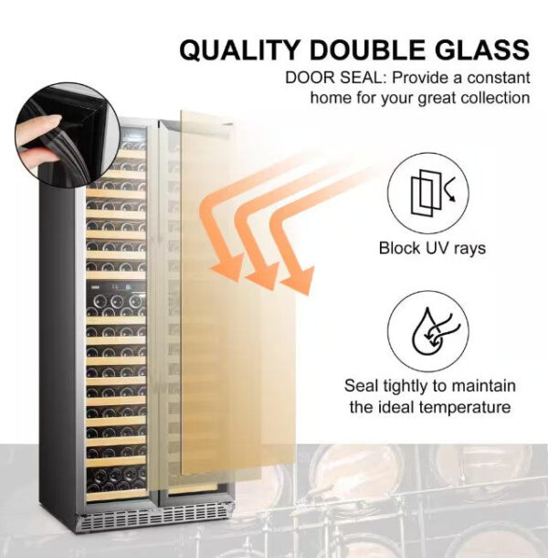 Lanbo LW328DD Wine Refrigerator Dual Zone 32" 255-Bottle 2-Door Design New - Image 3