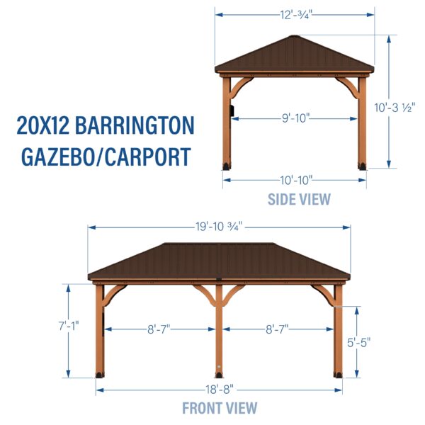 Backyard Discovery 20×12 Barrington Gazebo/Carport - Image 3