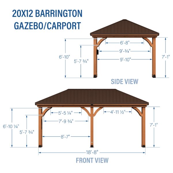 Backyard Discovery 20×12 Barrington Gazebo/Carport - Image 4