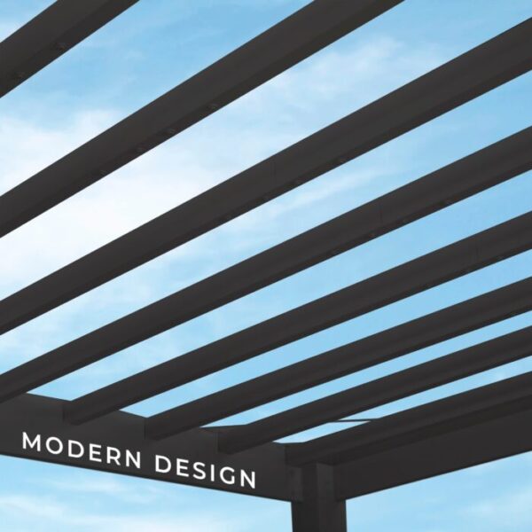 12×10 Trenton Modern Steel Pergola With Sail Shade Soft Canopy - Image 8