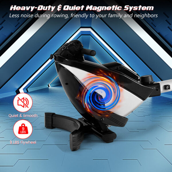 Costway Magnetic Rowing Machine with Adjustable Resistance Foldable New - Image 8