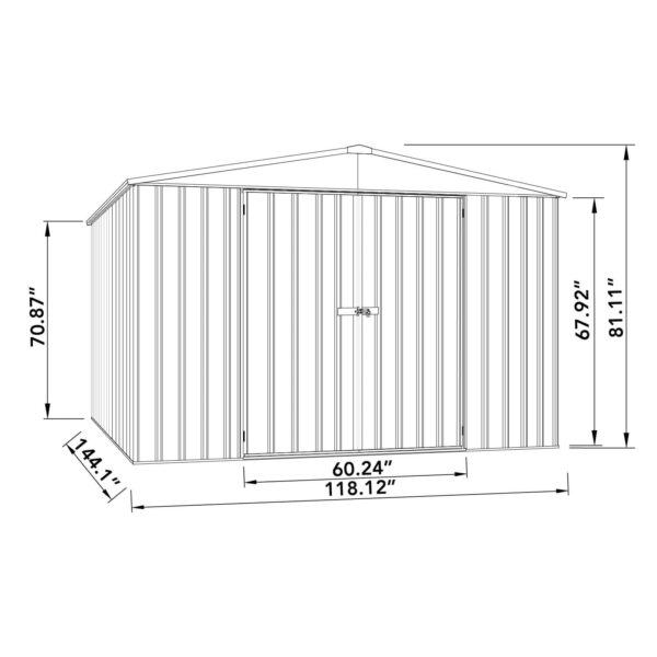 Absco AB1121 Regent Storage Shed with MN Channels 10 x 12 Ft Galvanized Steel New - Image 7