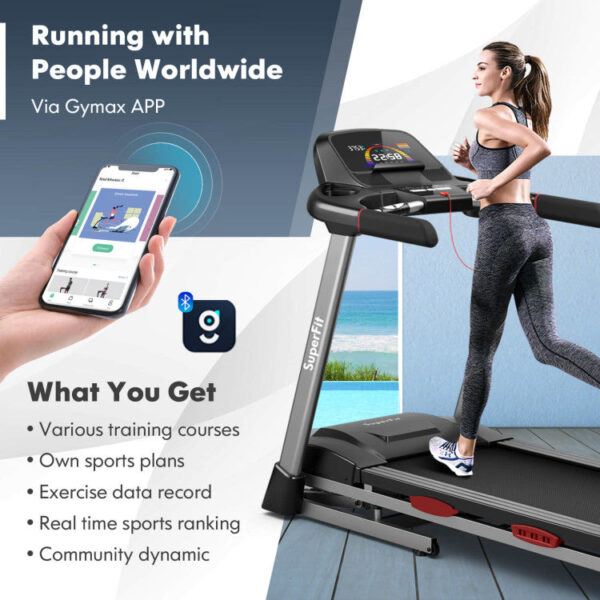 Costway Folding Treadmill 4.75 HP with Auto Incline and 20 Preset Programs New - Image 8