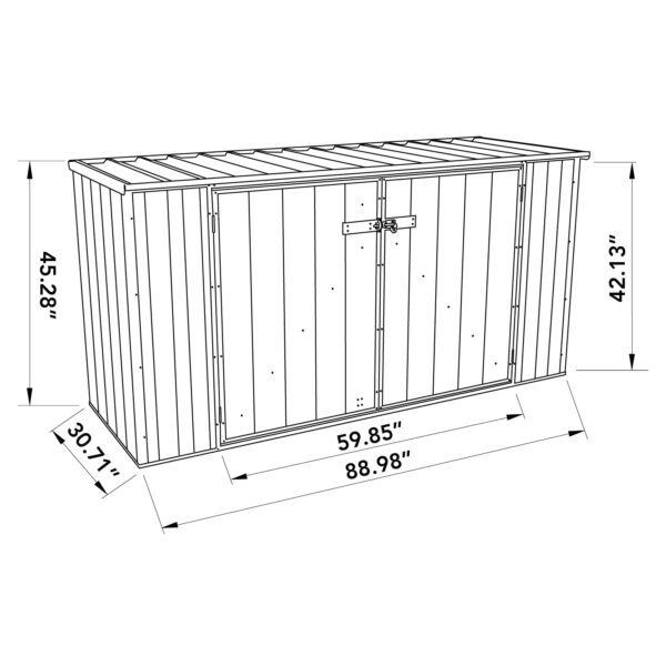 Absco AB1050 Utility Bin Cover 7 x 3 Ft Metal Storage Shed Galvanized Steel New - Image 14